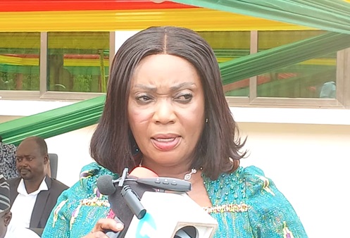 Rita Akosua Adjei Awatey, Eastern Regional Minister, addressing MDCEs during the meeting in Koforidua
