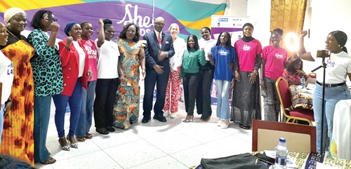 Some members of the She Leads Movement with dignitaries that were present at the launch of the movement