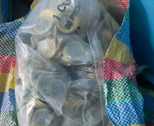 Cash found hidden in bags on a commercial bus, according to police.