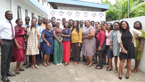 Participants in the training programme on menstrual hygiene 