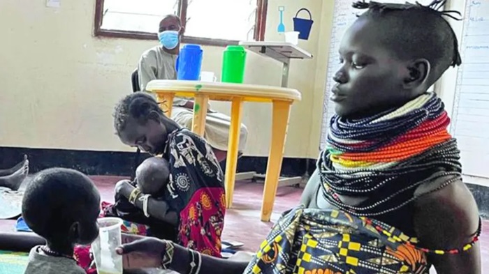 Children on the ward are given milk every three hours in a bid to boost their intake of nutrients