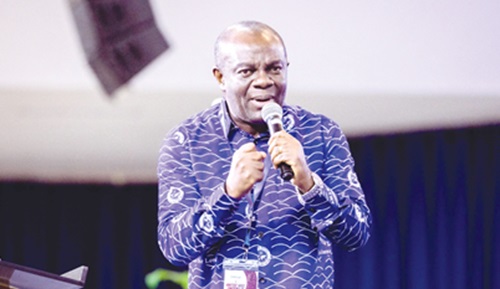 Apostle Samuel Gyau Obuobi, General Secretary of the Church of Pentecost, speaking at the conference.