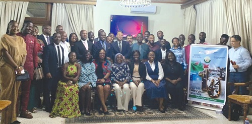 Members of the Association of Ghanaian Students in Algeria Alumni (AGSA Alumni) with Mourad Louhaida, the Algerian Ambassador to Ghana, and other officials at the Algerian Embassy