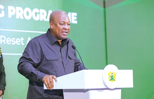 President John Mahama speaking at the ceremony