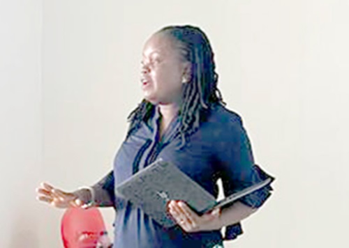 Dr Yvonne Nanaama Brew (right), Developmental Paediatrician at the Greater Accra Regional Hospital, addressing the participants