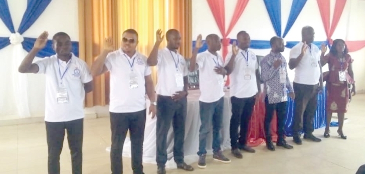 The teachers taking the oath at the launch
