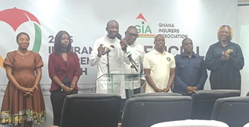 Nashiru Iddrisu (arrowed), 1st Vice-President of GIA,  launching the initiative. With him are some members of the association