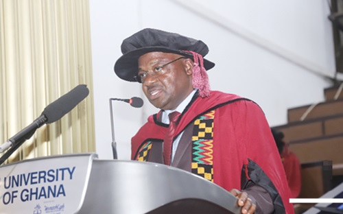 Prof. Ajediran Idowu Bello, former Head, Department of Physiotherapy, delivering a lecture on Beyond Movement at the University of Ghana, Legon. Picture: SAMUEL TEI ADANO