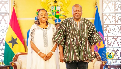 Musu Jatu Ruhle (left), Liberian Ambassador to Ghana, with President Mahama Musu Jatu Ruhle (left), Liberian Ambassador to Ghana, with President Mahama