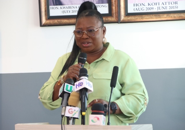 Lydia Lamisi Akanvariba, Member of Parliament for Tempane speaking at the event