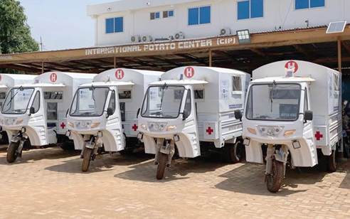 Some of the tricycle ambulances