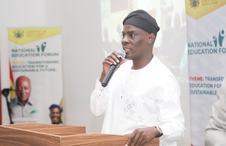 Haruna Iddrisu, Minister of Education, speaking at the closing ceremony of the National Education Forum in Accra