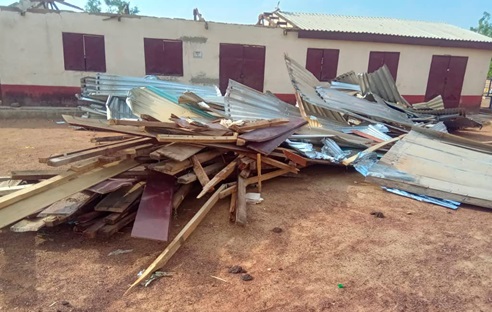 The current state of the Anafibisi Primary School INSET The current state of the Dua Yikine Basic School after the rainstorm.