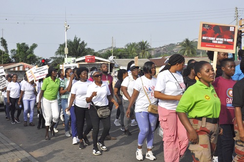 A section of the women taking part in the walk