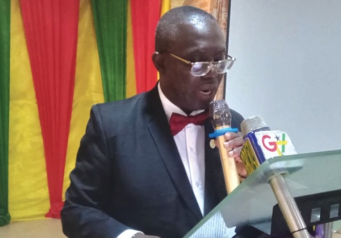 Dr Samuel K. Boakye-Boateng, Upper East Regional Director of Health Services, speaking at the event
