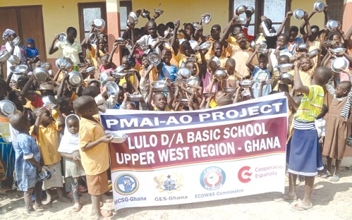 Pupils of Lulo DA Basic School in Sissala West at the launch of the project in their school