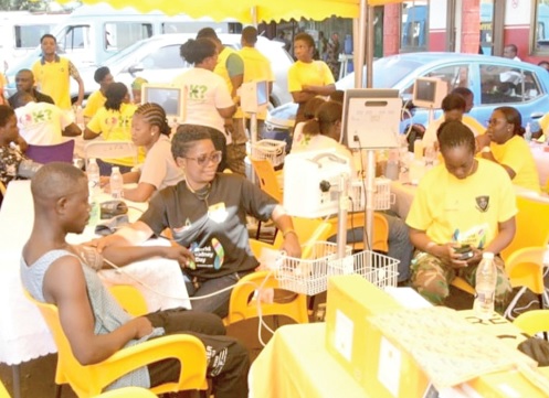 Some of the beneficiaries going through the screening process