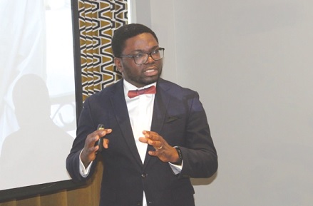 Dr Auragbemi Banke-Thomas (left), the Principal Investigator of OnTime Project, addressing some participants in the stakeholders meeting