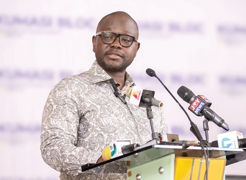 Francis Asenso-Boakye (left), MP for Bantama, delivering the keynote address at the event