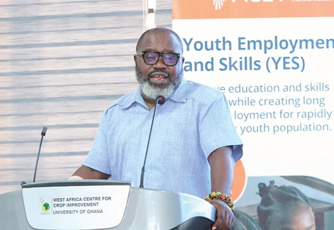 Kofi Asare (left), Executive Director, Eduwatch, presenting findings of the study.  Picture: ERNEST KODZI