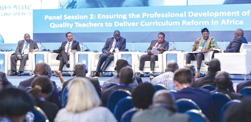 Dr Clement Apaak (2nd from right), Education Minister, at the panel discussion at the international ministerial summit