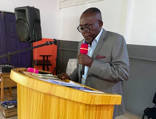 Alexander Amponsah-Yeboah delivering his address at the launch of the education endowment fund