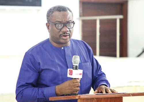  Dr Emmanuel Newman, Director of Tertiary Education, Ministry of Education, addressing the audience during the event Picture: CALEB VANDERPU