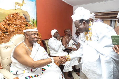 Flashback: Nakoa Nazareth Ansah Jamson (right), with Nii Teiko Tsuru II, Ga Mantse