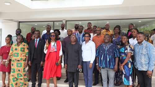 Officials of the Ministry of Labour, Jobs and Employment  and Ghana Statistical Service after the event. Picture: EDNA SALVO KOTEY