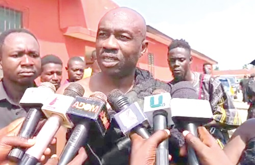 Nana Kumasah Krampah speaking to the media