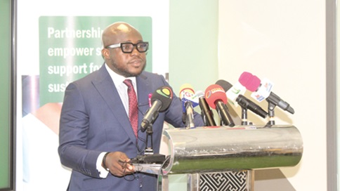 Michael Abbey (inset), Chief Executive Officer, VCTF, addressing the gathering