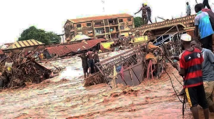 More than 50 houses have been swept away
