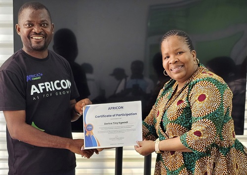 Presentation of certificate AI training certificate