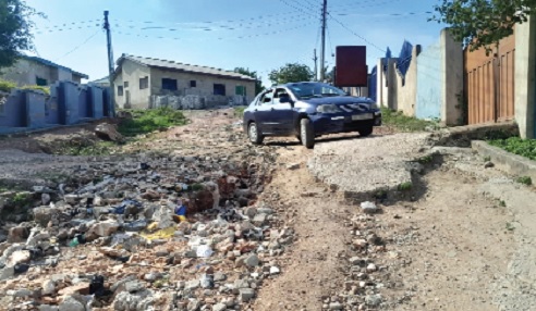 Some deplorable roads at the Atlas Hills community in the Ga Central  Municipality