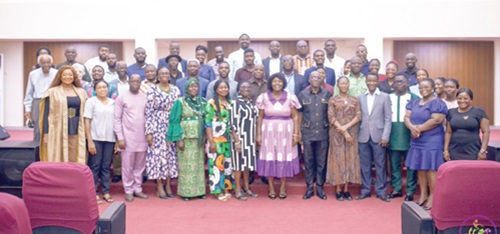 Prof. Augustine Ocloo (6th from right), Deputy Director of GTEC; Dr Violet Makuku (7th from right), Director of Global Quality Assurance Association, and other participants in the event