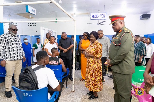 Professor Naana Jane Opoku-Agyemang, Vice President has visited victims of GAF recruitment stampede