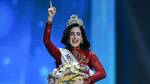 Mexico's Fatima Bosch, who walked out on organisers, crowned Miss Universe