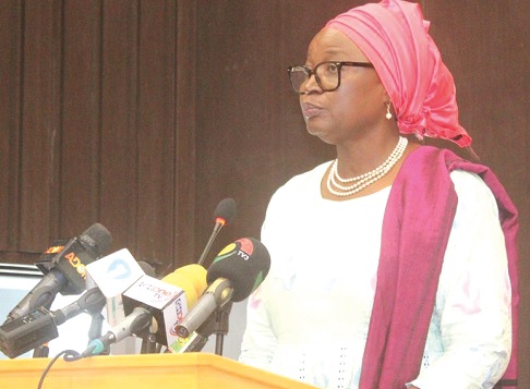 Janet Ramatoulie Sallah-Njie, ACHPR Commissioner  in Ghana and Special Rapporteur on the Rights of Women in Africa, addressing the media in Accra