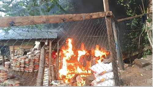 Items and structures of the miners set ablaze Items and structures of the miners set ablaze