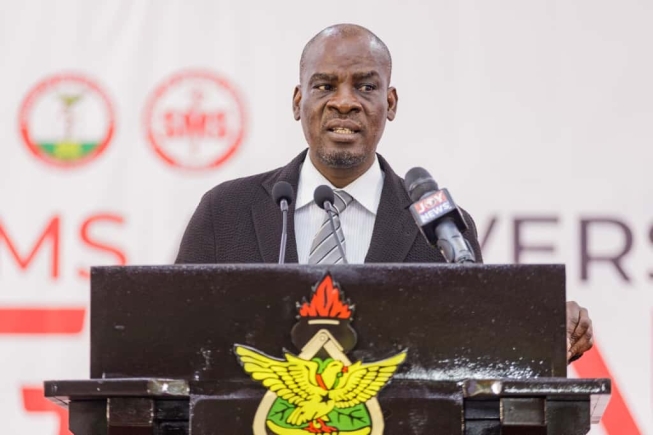 Haruna Iddrisu (left), Education Minister,  addressing the students