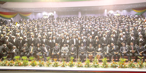 Dignitaries with graduates from the School of Law Pictures: CALEB VANDERPUYE