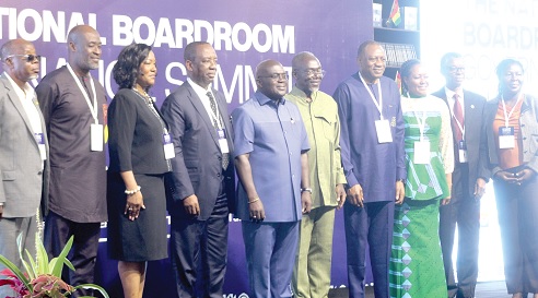Julius Debrah (5th from left), Chief of Staff, with some dignitaries at the summit in Accra.  Picture: ESTHER ADJORKOR ADJEI 