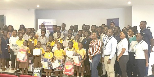 Beneficiaries with staff members of the Automation Ghana Group