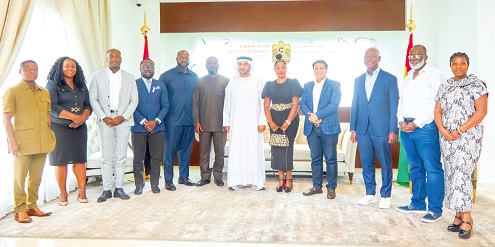 Dr Abdulla Al Mandoos (6th from right), Ambassador of the United Arab Emirates to Ghana with some participants after the meeting