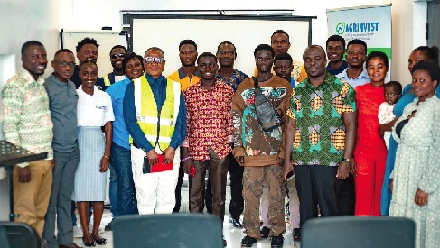 Rev. Kofi Nyanteng (2nd from left), Project Coordinator of Agrinvest, with other dignataries at the signing ceremony