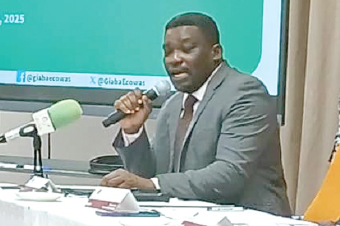 Kofi Boakye (inset), a representative of the Financial Intelligence Centre, speaking at the training programme organised by GIABA and FIC for religious leaders and institutions