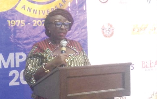 Abla Dzifa Gomashie, Minister of Tourism, Culture and Creative Arts, speaking at the symposium