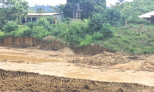 Portion of the degraded land from the illegal mining activities close to the Konkoma Community Health Centre