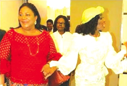 Rebecca Akuffo-Addo (left),  Former First Lady with the late Nana Konadu Agyeman-Rawlings