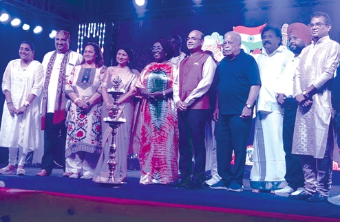 Abla Dzifa Gomashie (5th from left), Minister of Tourism, Culture and Creative Arts, and Manish Gupta, High Commissioner of India to Ghana, with other Indian officials at the 2025 Indian Fest